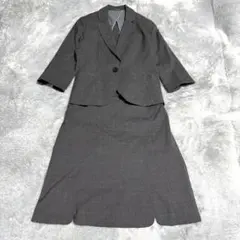 n♥line Preciousセットアップスーツ11号シルク混ストレッチ グレー