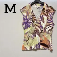 cleo cleo 【Mサイズ】花柄 ノースリーブ 総柄　夏服　エスニック　葉柄