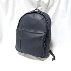 【EMPORIO ARMANI】エンボスロゴ・リアルレザーバックパック　ネイビーのサムネイル