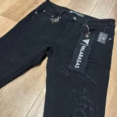 ラスト一点】VALABASAS【新品未使用】ブラックバギーデニムパンツ 29 
