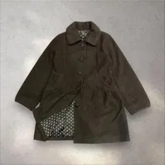 【大人可愛い】フェミニン　裏地ドット柄 ジャケット コート L きれいめ　水玉