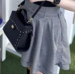 evelynギンガムチェック フレアスカート ハイウエスト