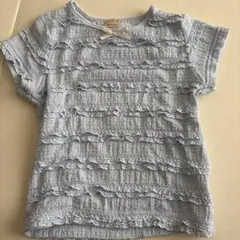 petit main レース風フリルTシャツ 100