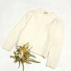 【ユニクロ】UNIQLO ミドルゲージクルーネックセーター ホワイト M ○