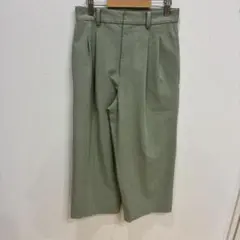 UNIQLO タックワイドパンツ グリーン レディース S グリーン