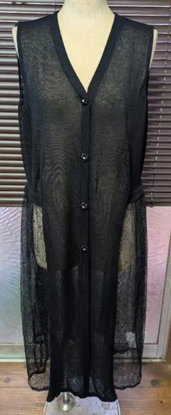 スーパービューティーSuper Beautyシースルーロングジレ黒42号