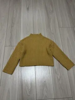 ZARAKIDS リブ編みハイネッククロップドニット