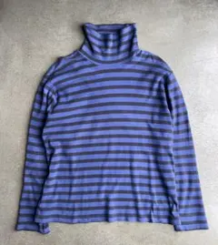 00s Y2K アーカイブ　old uniqlo 短丈ボーダーハイネックロンT