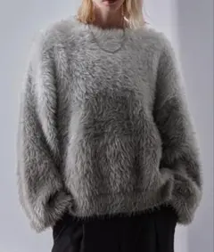 LOOSEプラッシュシャギーニット/グラデーション/ボーダー