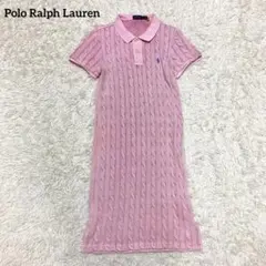 ポロラルフローレン　ケーブルニット　ワンピース　半袖　現行　ピンク　L sizeのサムネイル