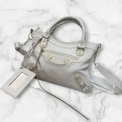 BALENCIAGA city bag 風 ショルダーバッグ ホワイト y2k - メルカリ