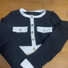 SHEIN ブラック・ホワイト カーディガン XS