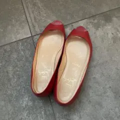 クリスチャンルブタン　赤　ローヒール　パンプスのサムネイル
