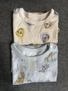 UNIQLOディズニーコラボ長袖Tシャツバンビ&チップとデール2枚セット　80㎝