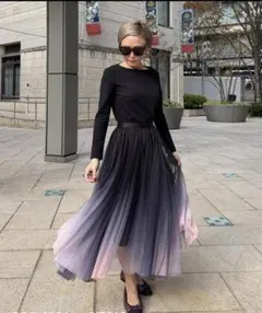 JENNE タグ付　グラデーションチュールスカート　Lのサムネイル