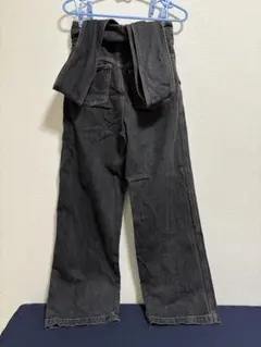 ダークグレー ワイドレッグデニムサロペット