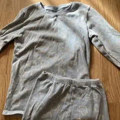 グレー ハート模様 長袖パジャマセット