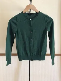 グリーンレーベルリラクシング ニットカーディガン ウール100 パール