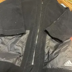 adidas 男女兼用ブラック フリース ロングコート L 美品