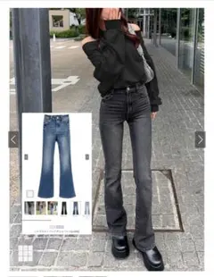 ハイウエストフレアデニムパンツ［Cu498］