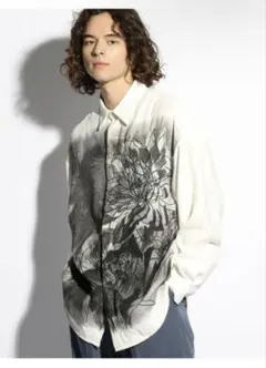 フロントダークフラワープリントシャツ HARE