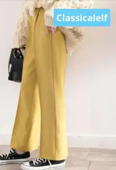 クラシカルエルフclassicalelf リネンライクセンタープレスパンツ 黄