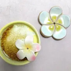 【匿名配送】お香立て　陶器　プルメリア　２個セット