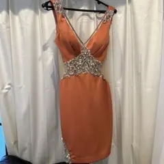 ANGELR オレンジ Vネック ドレス S
