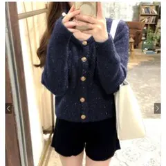 GRL ラメフェザーカーディガン