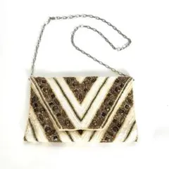 【スパンコール】2way クラッチバッグ 結婚式 パーティバッグ　大きめ