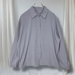 DaZY デイジー 長袖シャツ L くすみブルー 春秋 ゆったりきれいめ