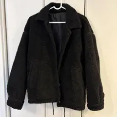 GU ボアフリースジップブルゾン ブラック XSサイズ 裏地付き 防寒 アウター