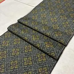 着物ハギレ　正絹　大島紬　蜀江花菱　巾36.5×160cm⑤【2652】