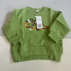 新品未使用　プティマイン　トレーナー　100 黄緑　グリーン　恐竜　キッズ