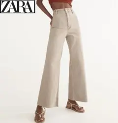ZARAザラ　レディース　マリンストレートパンツSサイズ　ベージュ