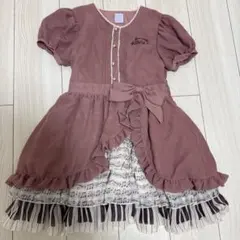 アクシーズファムキッズ 音符ピアノ フリルワンピース140センチ