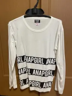 ANAP GIRL 長袖Tシャツ ホワイト ロゴプリント