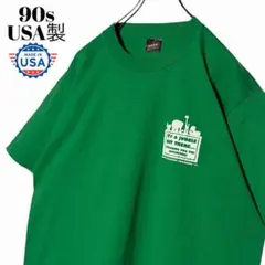 90sヴィンテージtシャツ USA製 緑グリーン L シングルステッチ Tシャツ