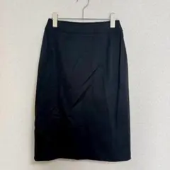 【美品】J&R ウール混タイトスカート 黒 Tサイズ ひざ丈 通勤 きれいめ