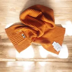 ユニクロ×アニアハインドマーチ ヒートテック ニット マフラー オレンジ