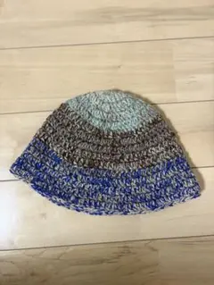 クラッシャーハット　クロシェットハット　ハンドメイド　男女兼用　ビーニー　ニット