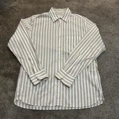 【Right on】ジャックローズ ベージュ×白 ストライプシャツ 長袖 ボタンのサムネイル