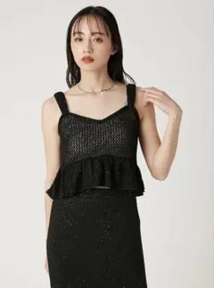 FRAY I.D スパングルメッシュニットビスチェ　ブラックのサムネイル