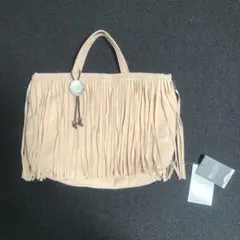 【新品・未使用】ROOTOTE フリンジ付き 2WAYバッグ ベージュのサムネイル