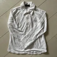 COMME CA ISM 長袖ポロシャツ 120A ホワイト