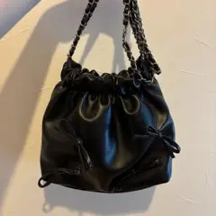 リボンギャザーショルダーバッグ