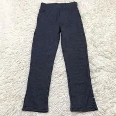 2025 美品✨裏起毛ストレッチパンツ 総柄 スキニー 防寒 濃紺 ウエストゴム
