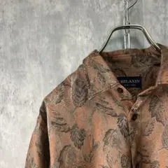 美品　総柄シャツ　ポリシャツ 古着　ヴィンテージ レトロ