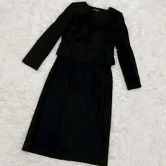 美品 フォーマル スーツ セットアップ ワンピース ジャケット 冠婚葬祭 L相当