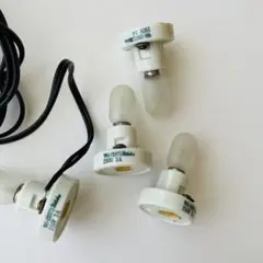 フロアスタンド用　電球、陶器ソケット4個セットとケーブル